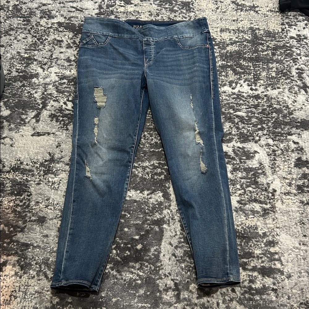 Rock & Republic Women's Distressed Blue Skinny Jeans